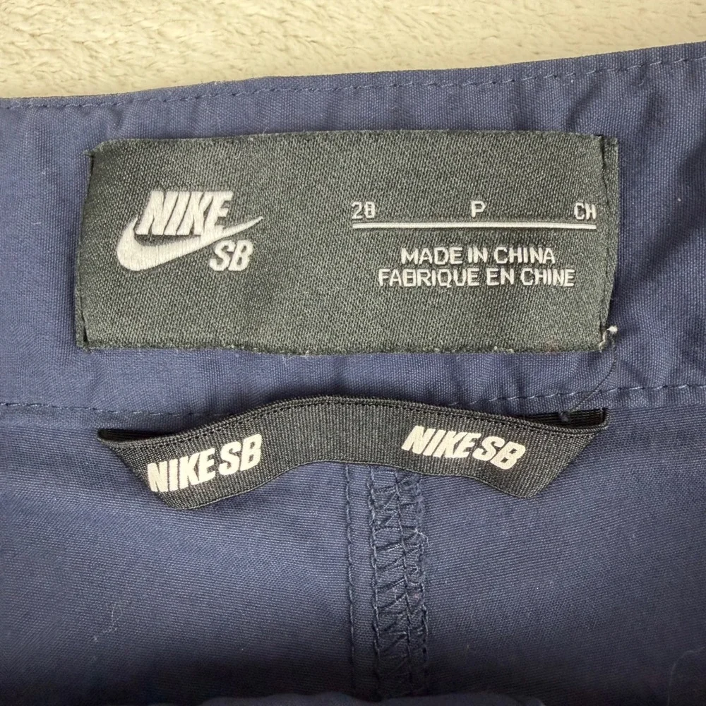 Nike SB Mens 28 Obsidian Blue Everett Nylon Belted Skateboard Shorts Lightweight